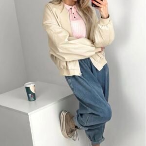 img_8804-2 Kreminė eko odos bomber stiliaus striukė