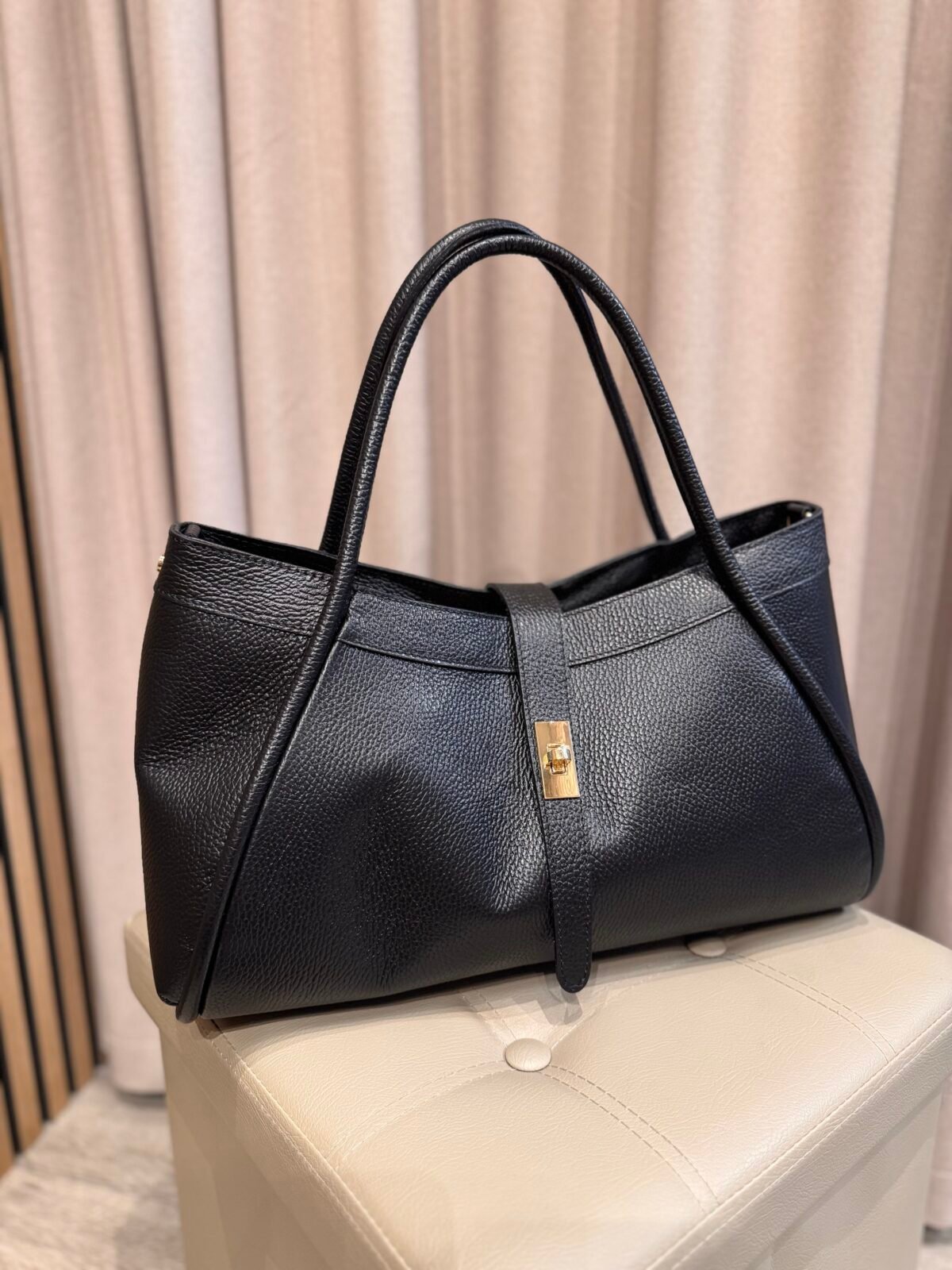 Didelė natūralios odos rankinė