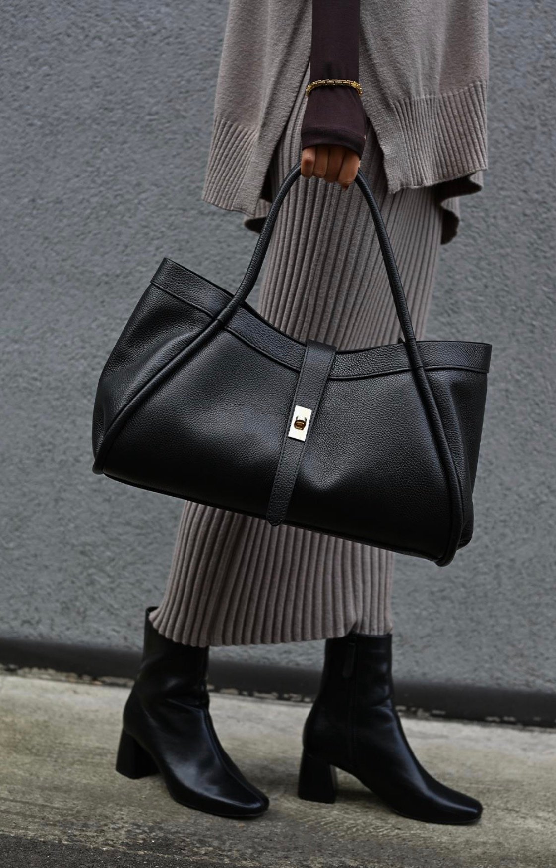 Didelė natūralios odos rankinė