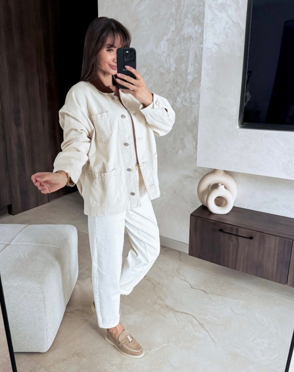 Džinsinis švarkelis su kišenėmis