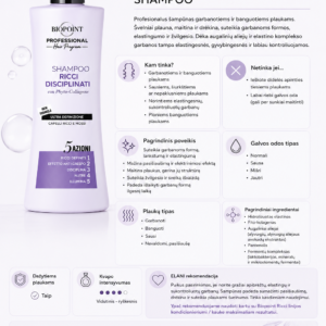 4b7333d0-6711-4510-b24b-aea56e4b1883 Biopoint RICCI DISCIPLINATI - PROFESIONALUS ŠAMPŪNAS GARBANOTIEMS PLAUKAMS 400ml