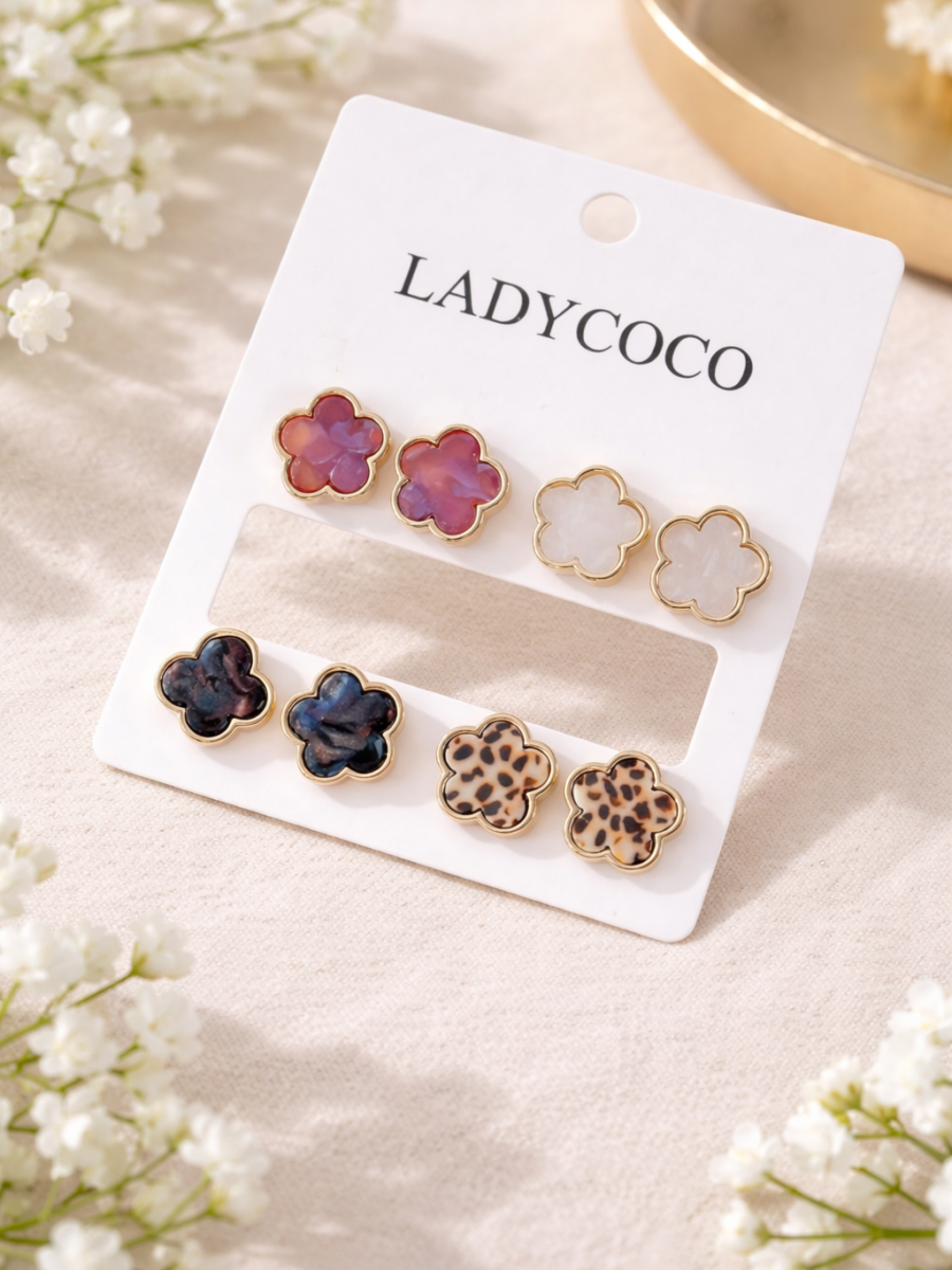 9ce69625-b075-4cf8-a626-ae519b759fed-2 4 porų auskarų rinkinys – gėlytės