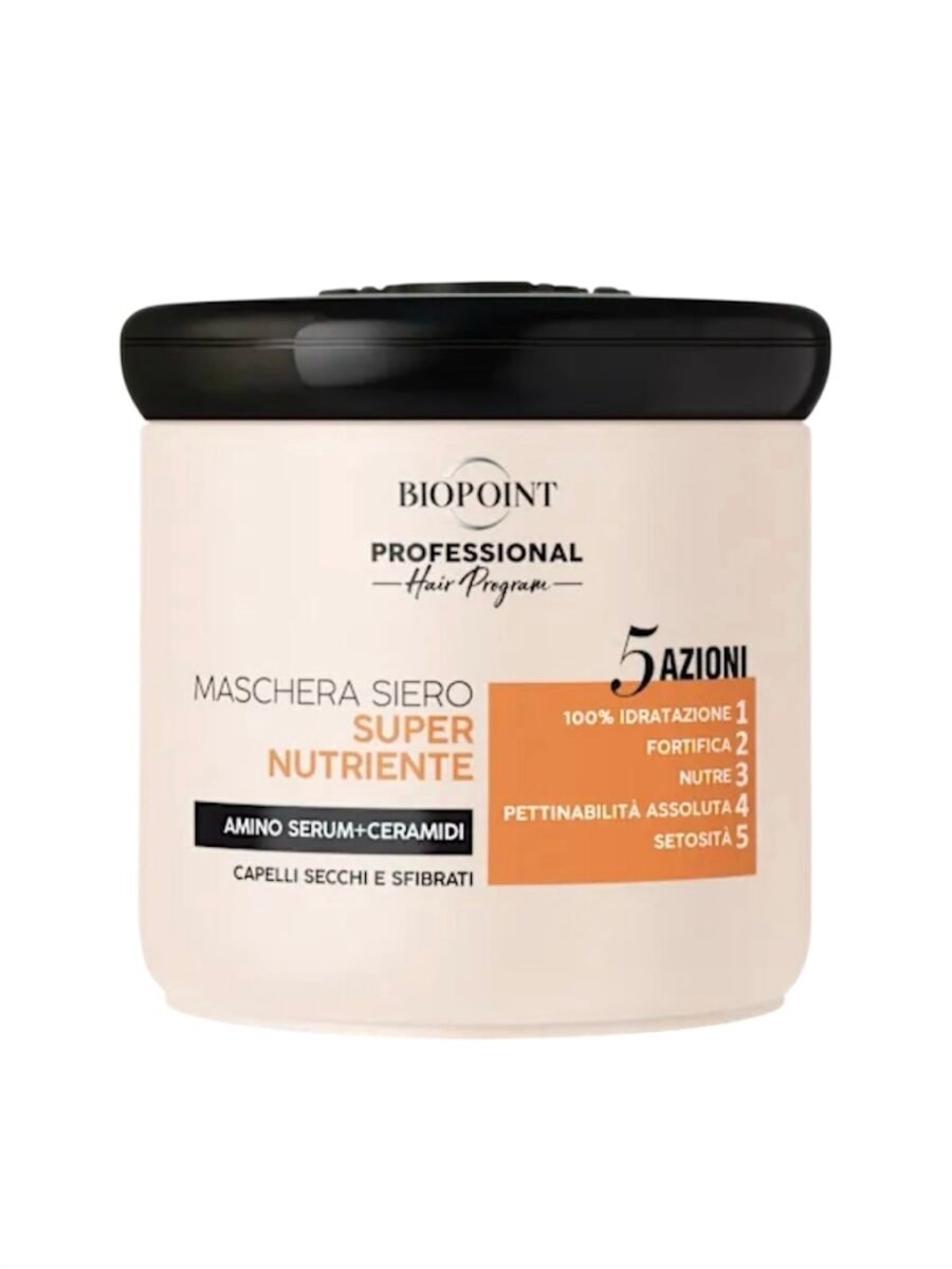 Biopoint SUPERNUTRIENTE - PROFESIONALI KAUKĖ SAUSIEMS, GYVYBINGUMĄ PRARADUSIEMS PLAUKAMS 400 ML