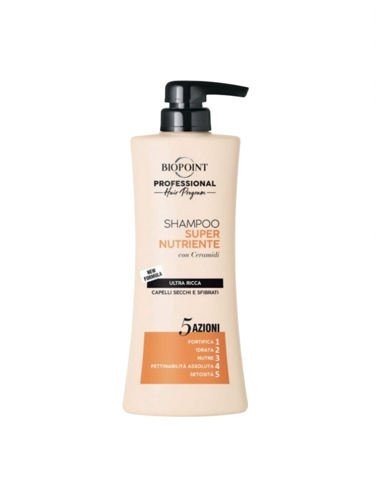 Biopoint SUPERNUTRIENTE - PROFESIONALUS ŠAMPŪNAS SAUSIEMS, GYVYBINGUMĄ PRARADUSIEMS PLAUKAMS 400 ML