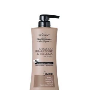 Biopoint RIPARAZIONE E BELLEZZA - PROFESIONALUS ŠAMPŪNAS ATKURIANTIS TRAPIUS IR PAŽEISTUS PLAUKUS 400 ML -PV15124 -PV02721