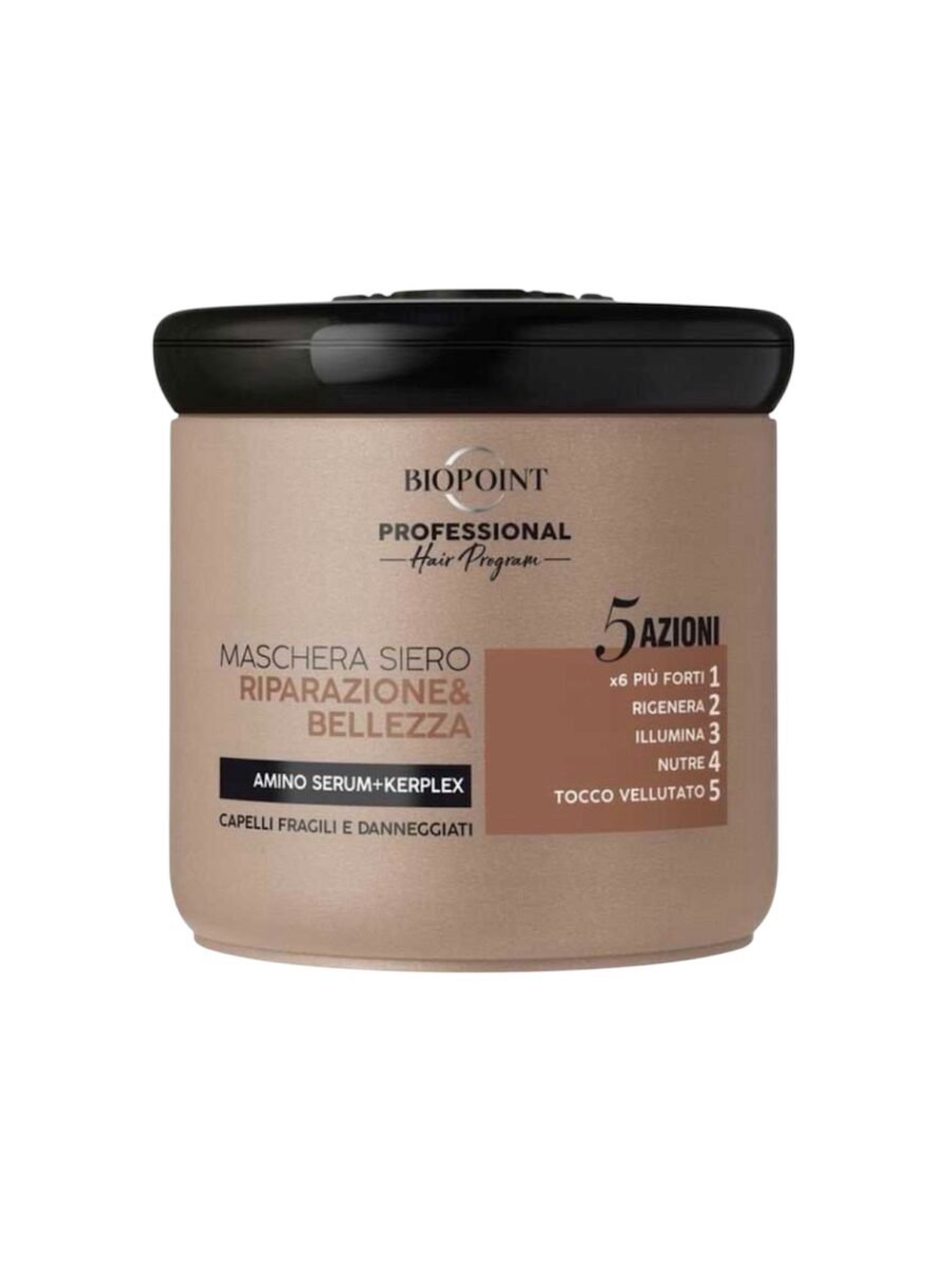 Biopoint RIPARAZIONE E BELLEZZA - PROFESIONALI KAUKĖ ATKURIANTI TRAPIUS IR PAŽEISTUS PLAUKUS 400 ML