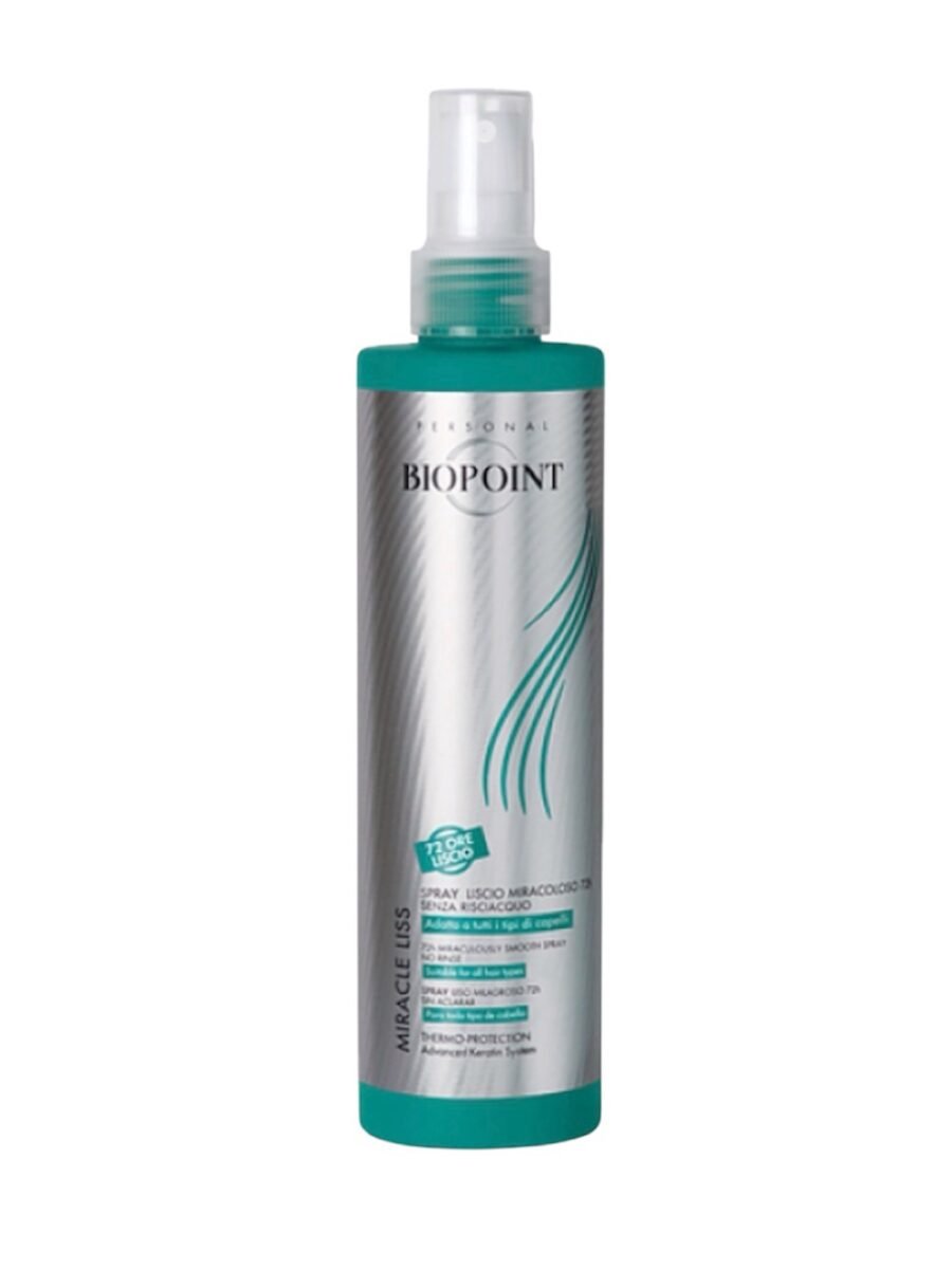 BIOPOINT Plaukų tiesinamasis purškalas su keratinu – apsauga nuo karščio