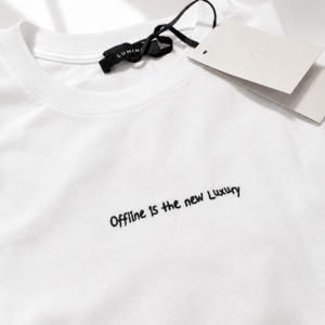 LUMINA medvilninė palaidinė su užrašu “Offline..”
