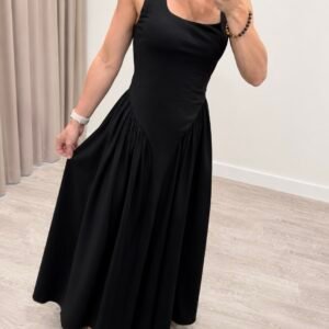 LUMINA Ilga medvilninė suknelė su vidiniu bodžiu