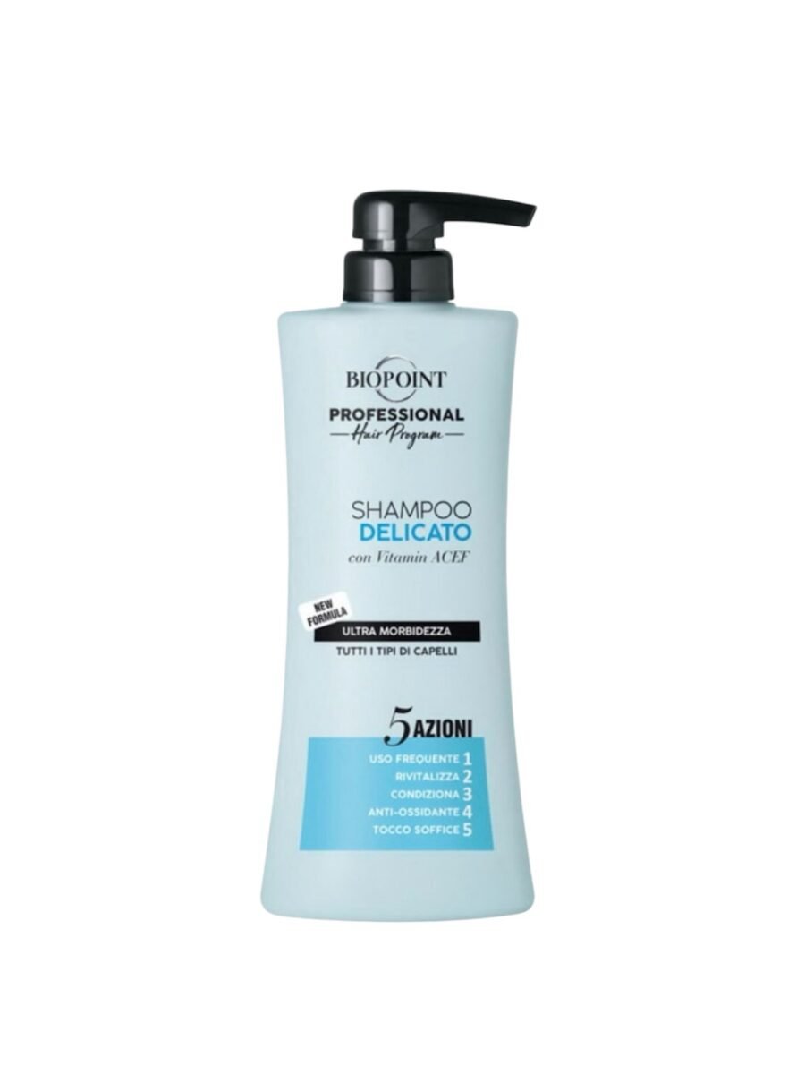 BIOPOINT DELICATO - PROFESIONALUS ŠAMPŪNAS DAŽNAM PLOVIMUI, ŠVELNUS 400 ML