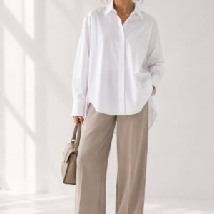 LUMINA balti A formos marškiniai