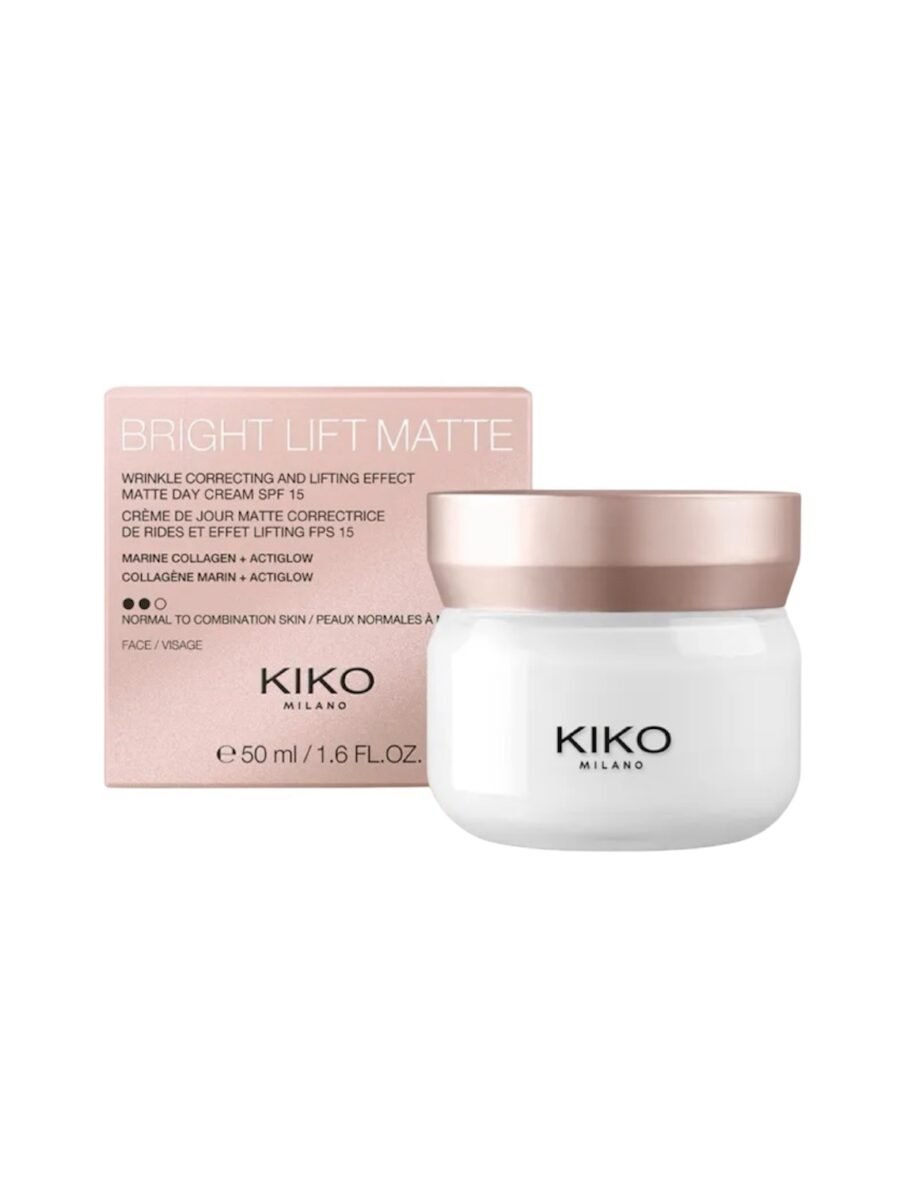KIKO MILANO Bright Lift Matte Face Cream SPF 20
Matizuojantis ir stangrinantis dieninis veido kremas su SPF 20