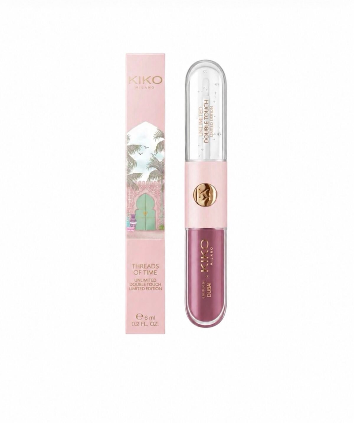 KIKO MILANO Unlimited Double Touch lūpų dažai (04 Warm Mauve spalva)