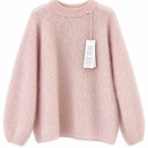 Moherinis megztinis ilgomis rankovėmis (dusty pink)