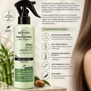 BIOPOINT Professional Liscio Assoluto – profesionalus glotninamasis plaukų purškiklis 200 ml