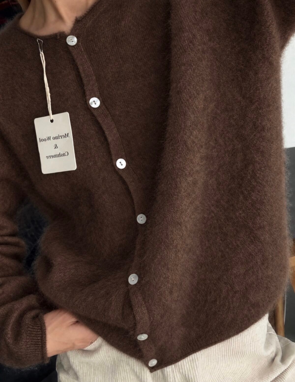 Merino vilnos, kašmyro ir šilko megztukas